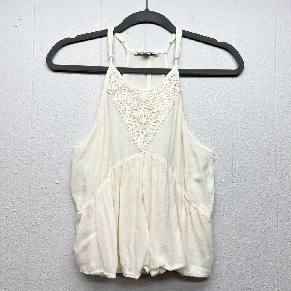American Eagle Babydoll Top Small Crochet Cottagecore Fairy Boho Festival Beachy